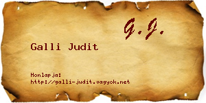 Galli Judit névjegykártya